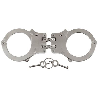 Menottes de police DOUBLE LOCK /chaîne/ ARGENT