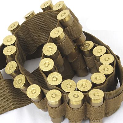 Ceinture BANDOLIER pour cartouches de fusil de chasse COYOTE