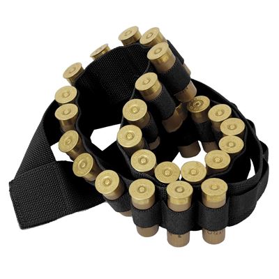 Ceinture BANDOLIER pour cartouches de fusil de chasse NOIRE