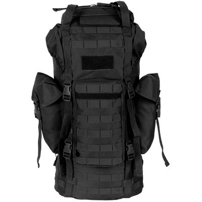 Sac à dos de combat MOLLE 65 l rembourré + renfort ALU NOIR MFH 30250A 2