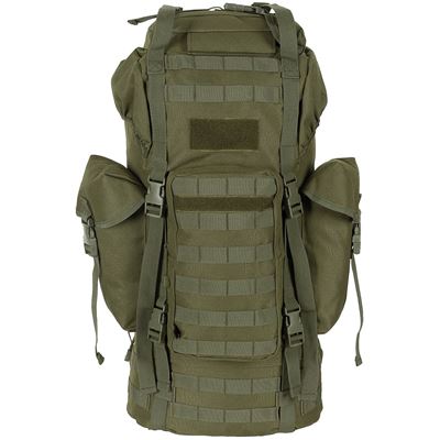 Sac à dos de combat MOLLE 65 l rembourré + renfort ALU VERT MFH 30250B 2