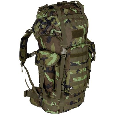 Sac à dos de combat MOLLE 65 l rembourré + renfort ALU modèle 95 forêt