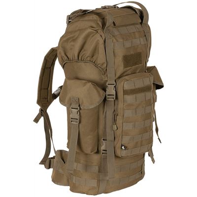 Sac à dos de combat MOLLE 65 l rembourré + renfort ALU COYOTE