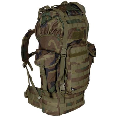Sac à dos de combat MOLLE 65 l rembourré + renfort ALU WOODLAND