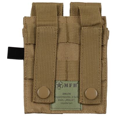 Sacoche MOLLE pour deux chargeurs de pistolet COYOTE BROWN MFH 30617R 2