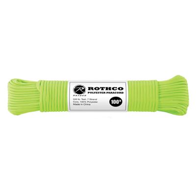 Cordelette PARACORD polyester 550LB ø 4 mm / 30 m VERT RÉFLÉCHISSANT