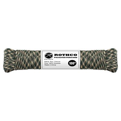 Cordon PARACORD polyester 550LB ø 4 mm / 30 m WOODLAND