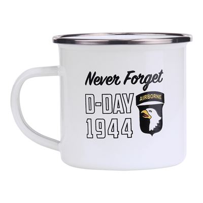 Tasse D-DAY 1944 émaillée 300 ml BLANCHE