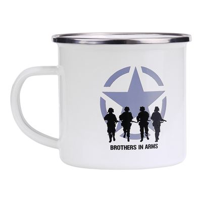 Tasse BROTHERS IN ARMS émaillée 300 ml BLANCHE