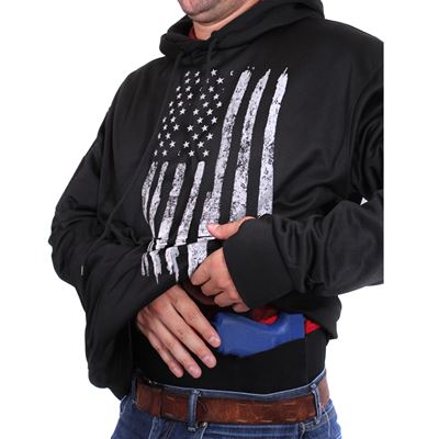 Sweat à capuche CONCEALED CARRY avec drapeau américain NOIR ROTHCO 3166 3