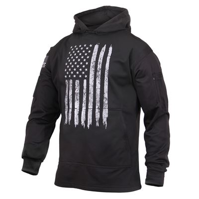 Sweat à capuche CONCEALED CARRY avec drapeau américain NOIR