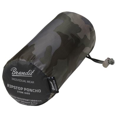 Poncho rip-stop avec housse DARK CAMO BRANDIT 3169-4 3