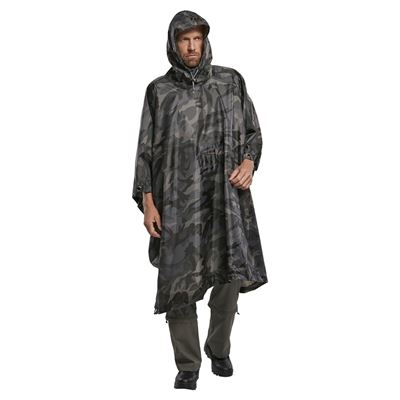 Poncho rip-stop avec housse DARK CAMO BRANDIT 3169-4 2