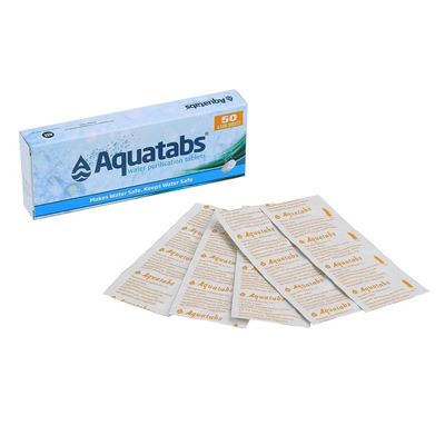 Comprimés pour purifier l'eau Aquatabs 50 comprimés