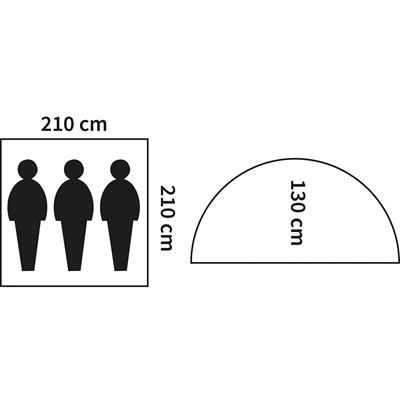 Tente MONODOM pour 3 personnes 210 x 210 x 130 cm VERTE MFH 32103B 3