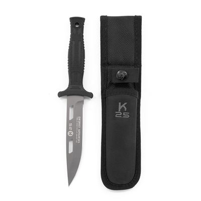 Couteau K25 32193 lame fixe NOIR