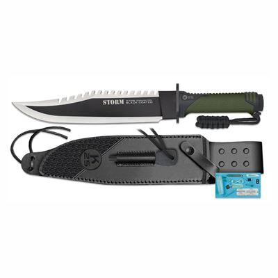 Couteau à lame fixe STORM avec étui en cuir