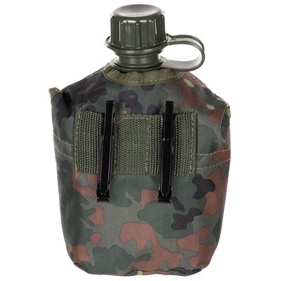 Bouteille de campagne US avec housse en nylon 1L FLECKTARN MFH 33223V 2