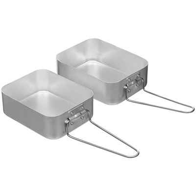 Set de 2 couverts de table carrés en aluminium MFH 33365 3