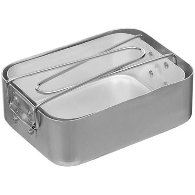 Set de 2 couverts de table carrés en aluminium MFH 33365 2