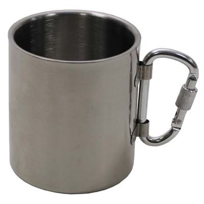 Tasse en acier inoxydable à double paroi avec mousqueton 300 ml