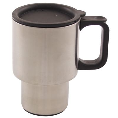 Tasse thermos à double paroi avec poignée en plastique 400 ml ARGENT