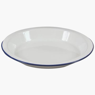 Assiette creuse diamètre 24 cm émail BLANC/BLEU  CP228-WE 2