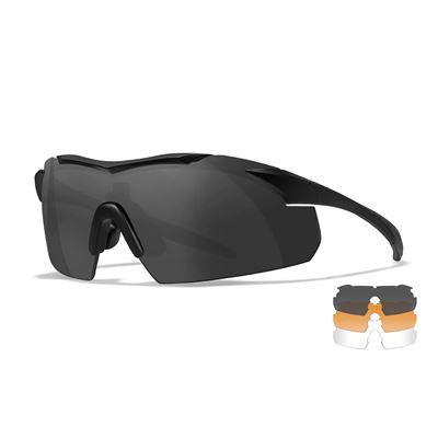 Lunettes de tir WX VAPOR, lot de 3 verres, monture NOIRE