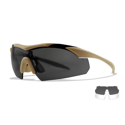 Lunettes de tir WX VAPOR, lot de 2 verres, monture TAN