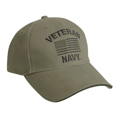 Casquette de baseball VETERAN NAVY avec drapeau américain VERT