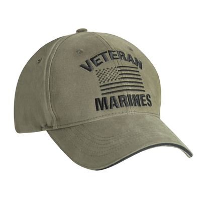 Casquette VINTAGE VETERAN MARINES avec drapeau américain VERT