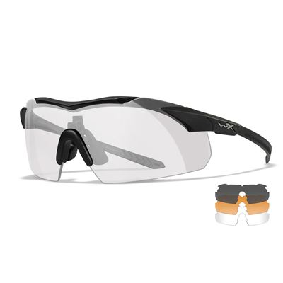 Lunettes de tir WX VAPOR COMM, lot de 3 verres, monture NOIRE WILEY X 3552-W 6