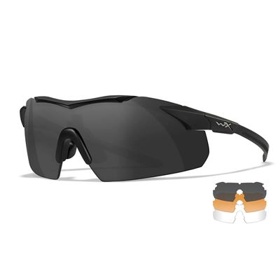 Lunettes de tir WX VAPOR COMM, lot de 3 verres, monture NOIRE