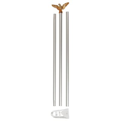 Mât pour drapeau avec aigle doré 180 cm BLANC