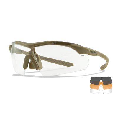 Lunettes de tir WX VAPOR COMM, lot de 3 verres TAN, monture