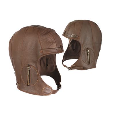 Cagoule EN CUIR d'aviateur de la Seconde Guerre mondiale MARRON