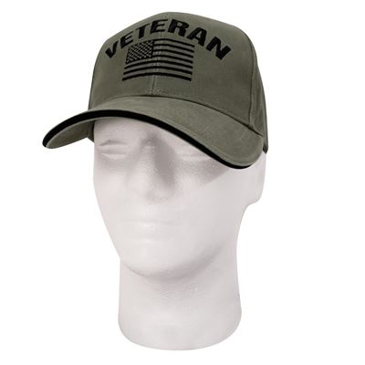 Casquette VINTAGE VETERAN avec drapeau américain VERT ROTHCO 3599 4