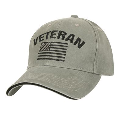 Casquette VINTAGE VETERAN avec drapeau américain VERT