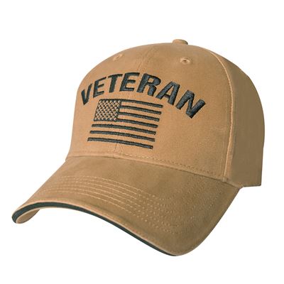 Casquette VINTAGE VETERAN avec drapeau américain COYOTE
