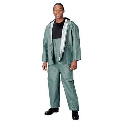 Ensemble imperméable deux pièces en PVC VERT