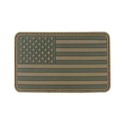 Écusson drapeau américain velcro plastique combat VERT