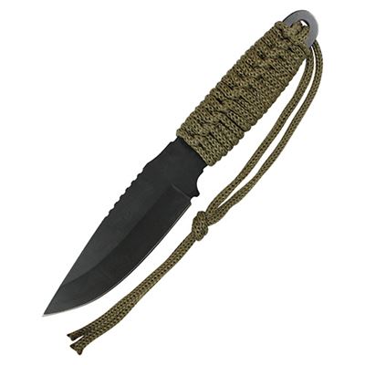 Couteau PARACORD à lame fixe + briquet VERT ROTHCO 3674 2
