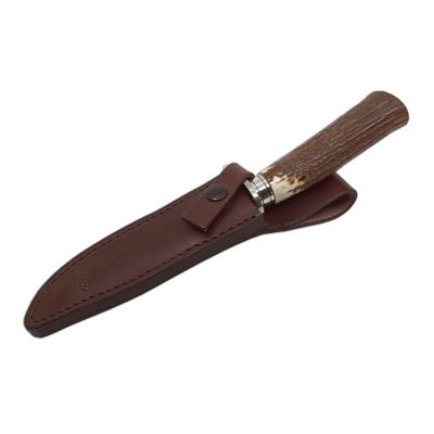 Couteau de chasse INOXYDABLE à lame fixe, manche en CORNE MIKOV 390-NP-1 4