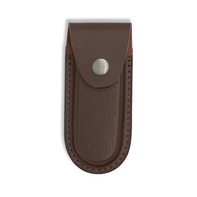 Étui BARBARIC en cuir pour couteau pliant avec bouton-pression