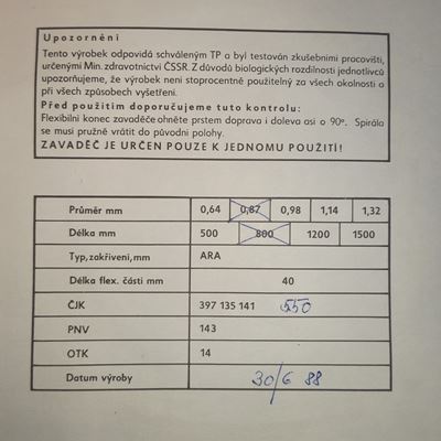 Lanceur de cathéters à fil ARA 0,87 mm-800 mm  397-135-141 2