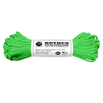Cordelette PARACORD nylon 550LB ø 4 mm / 30 m VERT RÉFLÉCHISSANT
