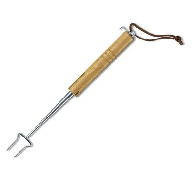 Fourchette à rôtir télescopique avec manche en bois