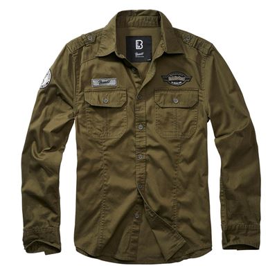 Chemise LUIS VINTAGE à manches longues VERTE