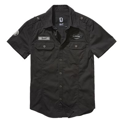 Chemise LUIS VINTAGE à manches courtes NOIRE