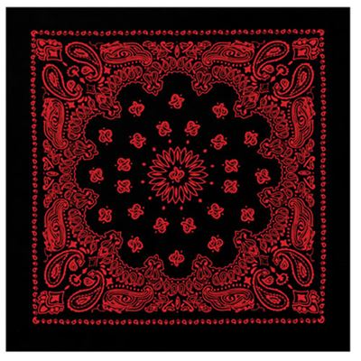 Foulard 55 x 55 cm TRAINMEN NOIR ET ROUGE